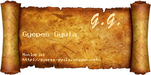 Gyepes Gyula névjegykártya